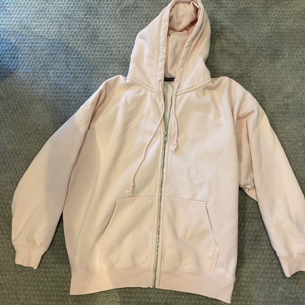 Baby pink brandy melville oversized zip up